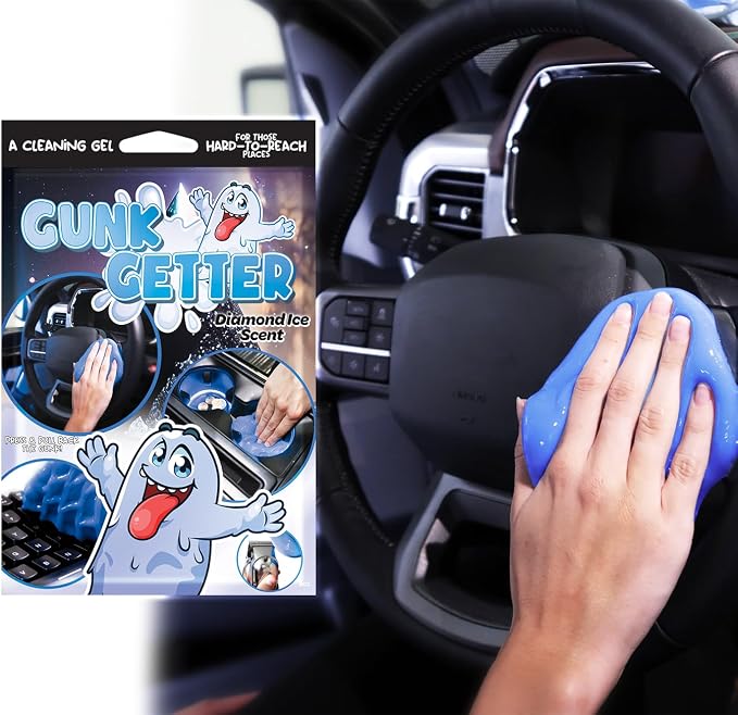 Car Cleaning Gel 12 Pack for Those Hard to Reach Places, Automotive Cup Holder Electronic Keyboard Office, Slime Gel Cleaner Dust Crumb Removal (Diamond Ice, 12 Pack)