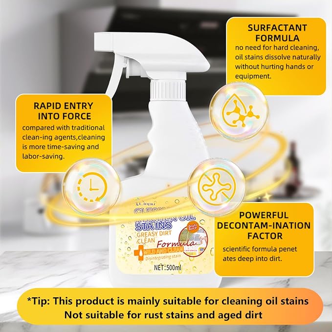 Liapu 2Pcs All Purpose Cleaner, Remove Stains Cleaning Spray, Kitchen Cleaner Spray, Heavy Duty Multi Purpose Degreaser Cleaner Spray Removes Grease, Grime, And Stains On Microwave & Oven & Stove Top