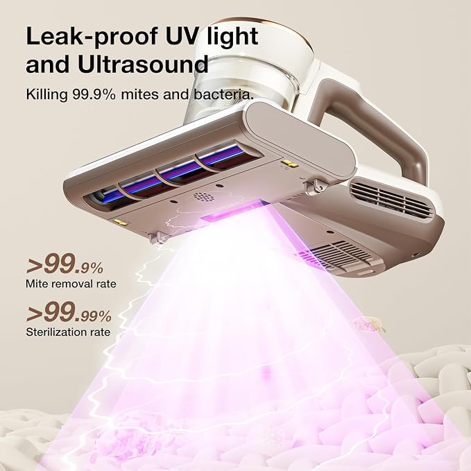 Jimmy WB63 Mattress Vacuum Cleaner UV Sanitizing | Bed Vacuum Cleaner for Dust Mites, Corded with UV-C Light, Strong Suction, Dual Cyclone Filtration for Deep Mattress Cleaning & Upholstery