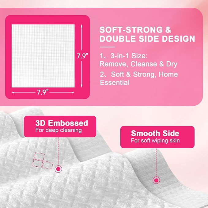 FACEMADE 240 Count (2 Packs) Face Towels Disposable | 20% More Than Others | Lint-free and Odor-free | Perfect for Remove, Cleanse and Dry