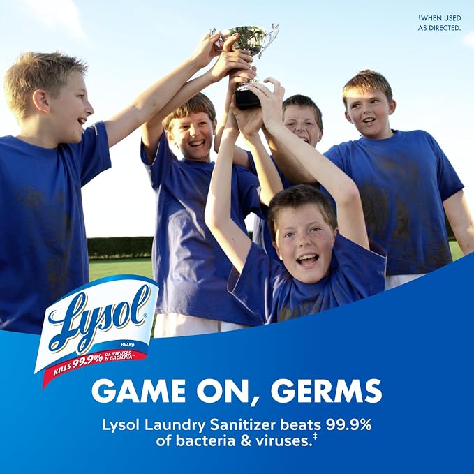 Lysol Laundry Sanitizer Additive, Bacteria-Causing Laundry Odor Eliminator, Detergent Additive, Crisp Linen, 90oz