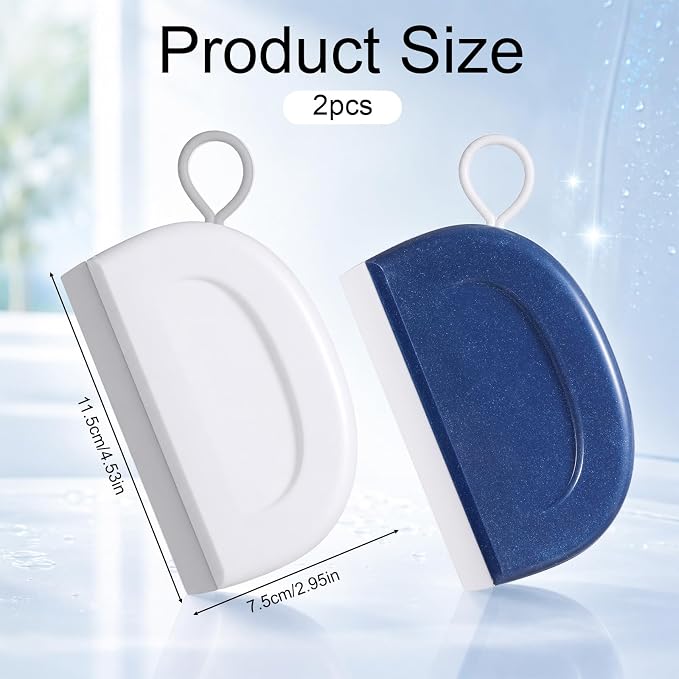 2Pcs Small Sink Squeegee, 4.5inch Mini Rubber Squeegee for Kitchen | Multifunctional Handheld Sink Squeegee Cleaning Tool for Kitchen, Car, Shower, Bathroom, Windows