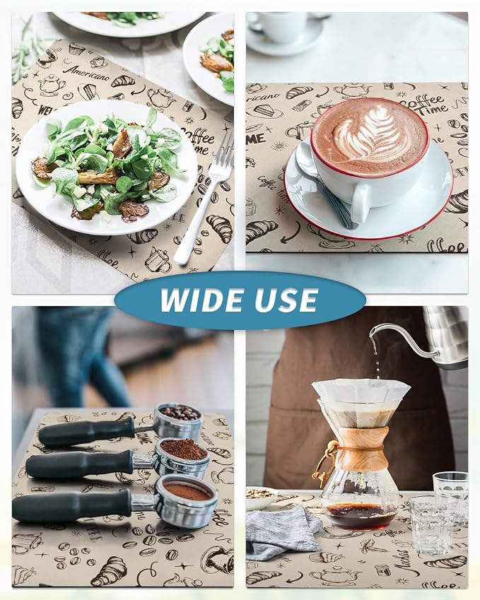 AMOAMI-Coffee Mat Hide Stain Rubber Backed Absorbent Dish Drying Mat for Kitchen Counter-Coffee Bar Accessories Fit Under Coffee Maker, Espresso Machine, Pot, Dish Rack (16X24,MILK TEA)