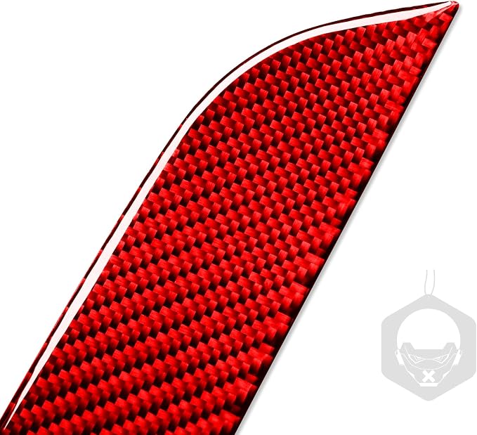 Red Real Carbon Fiber Trim for Nissan Rogue Accessories | for 014 2015 2016 2017 2018 2019 2020 S SL SV Rear License Plate Upper Decorative Strip Sticker Exterior Thick Overlay Decal