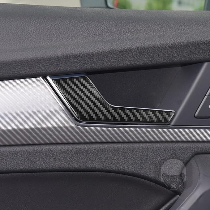 Real Carbon Fiber Trim for Audi 80A Q5 Accessories | for SQ5 2018-2025 Dash Door Inner Handle Panel Cover Sticker Interior Thick Overlay Decal