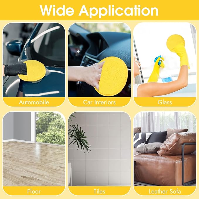 10 Pack Wax Applicator Pads Microfiber with Finger Pocket for Car Wax | Foam applicator pad with finger pocket, Scratch-free waxing for cars & household, Machine washable & reusable