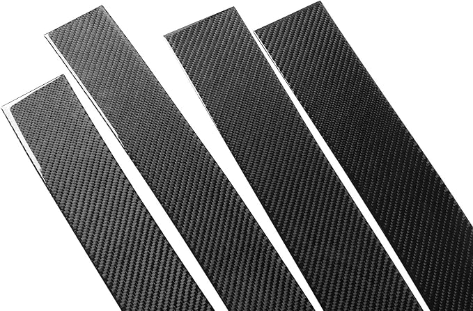 Fit for Cadillac Escalade ESV 2007-2014 / EXT Hybrid 2009-2013 | Real Soft Carbon Fiber | B-Pillar Cover Door Window | Stickers | Self-adhesive