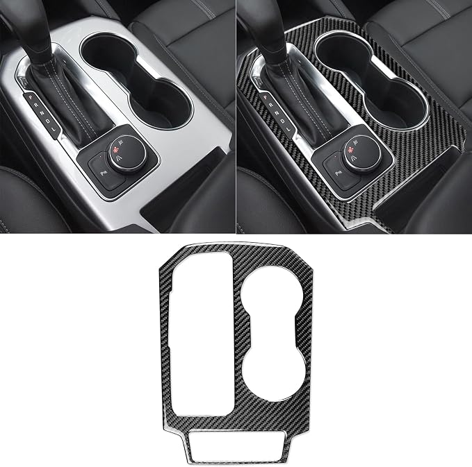 Gear Shifter Panel Trim Fit for Chevy Blazer 2019-2025 Carbon Fiber | for L/LT/RS/Premier 2019 2020 2021 2022 2023 2024 2025|Interior Decals Stickers Center Control Accessories|Thick Overlay