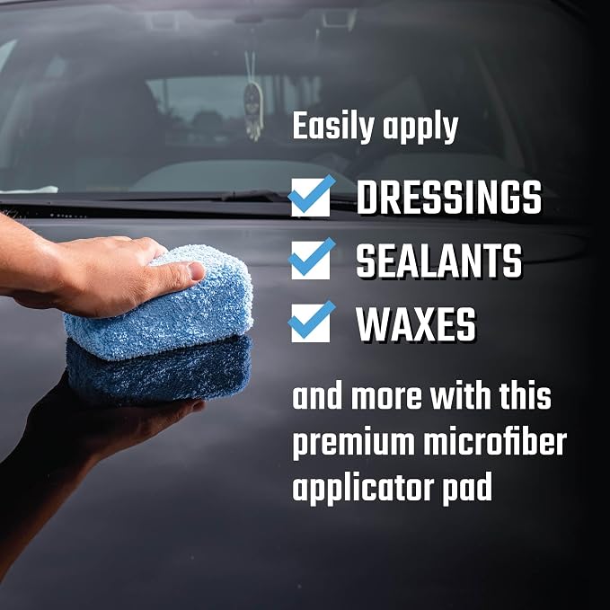 Chemical Guys, Premium Microfiber Applicator Pads, Soft Foam Core, 2 Pack | Ultra-soft foam-core pads apply sealants, dressings and interior products evenly, reusable and machine washable