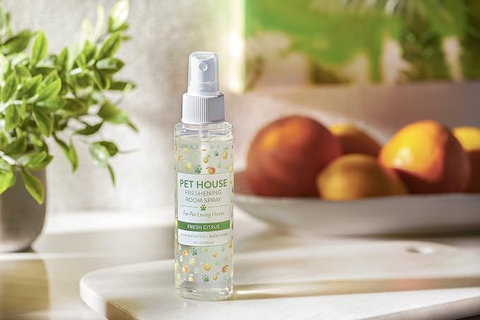 One Fur All Room Spray for Pet Odor, 4 OZ Concentrated Pet Friendly Air Freshener, Fresh Citrus Pack of 2