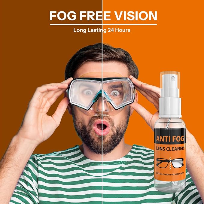 Glasses Cleaner Kit,Eyeglass Repair Kit- Eyeglass Cleaner |24H Anti Fog Lens Cleaner Spray| Microfiber Cleaning Cloth|3 in 1 Screwdriver| 6 Silicone Eyeglass Nose Pads with Screws| 2 Glasses Ear Grip