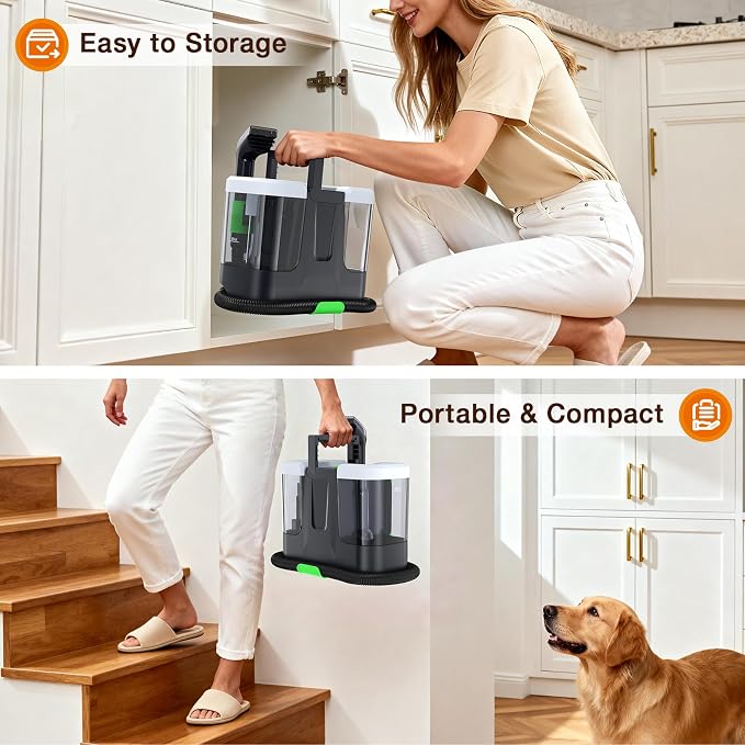 Carpet Cleaner Machine,Deep Cleaner Machine for Rug Cleaner & Couch Cleaner | Carpet Shampooer Machine for Rug,Upholstery,Stair,Car Seat&Couche, 18Kpa Suction Spot Cleaner Remover Tackles Old Set-in dirt