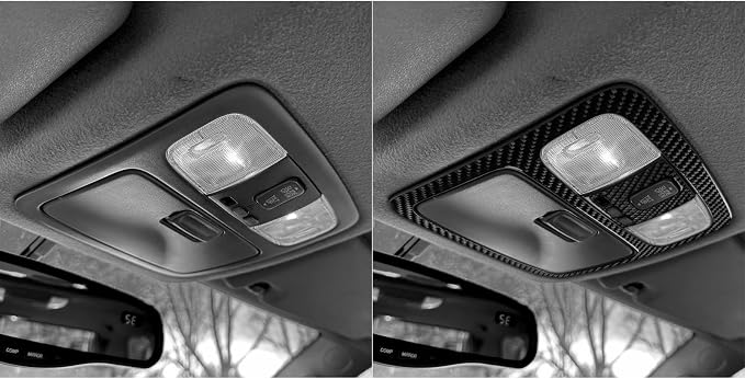 Carbon Fiber Roof Light Decals Fit for Toyota 4Runner(N210) 2003-2009 | for SR5/Sport Edition/Limited 2003 2004 2005 2006 2007 2008 2009 | Accessories | Roof Reading Light Cover Trim | Anti-scratch