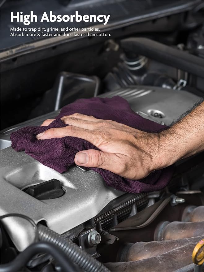 Fantasticlean Microfiber Cleaning Cloth Roll-75 Sheets, 12"x12"(DeepPurple) | Super Absorbent, Lint-free, Tear-away Microfiber Towel Roll, for All-Purpose Cleaning