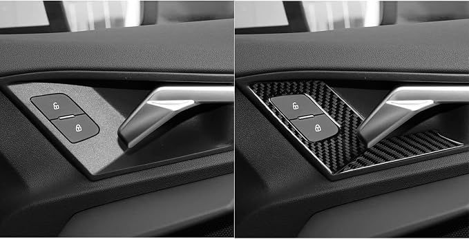 Fit for Audi A3 8Y S3 2021-2025 Real Carbon Fiber Door Lock Stickers | Trim Door Lock Button Cover | Accessories | Anti-scratch