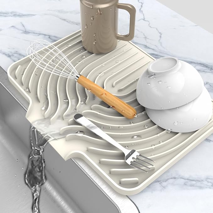 Dish drying mats for kitchen counter,14.6"×11"Silicone Self-Draining mat | Various sizes and colors,Self-Draining Slope Structure,Enabling faster drying,Heat-Resistant,Easy to clean,Food-grade