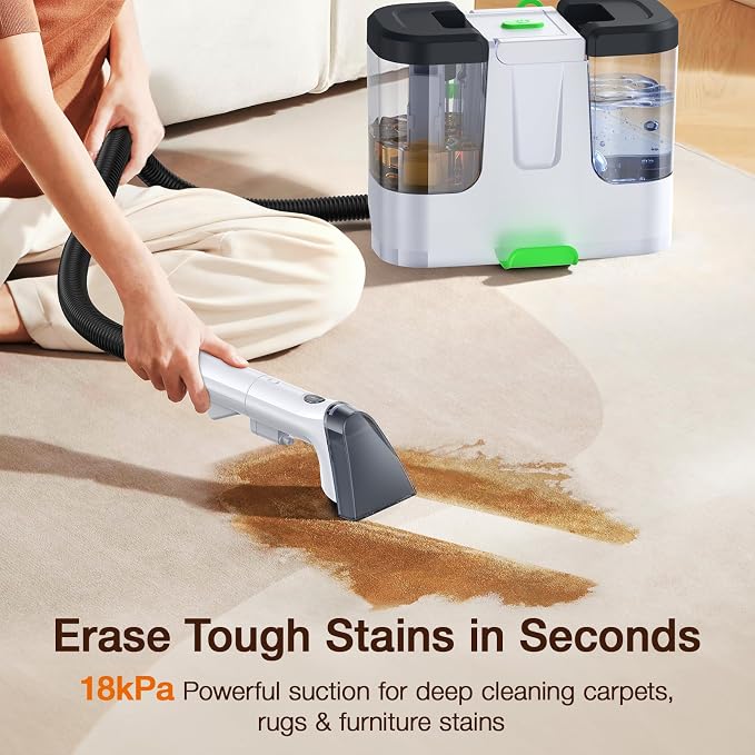 Carpet Cleaner Machine,Deep Cleaner Machine for Rug Cleaner & Couch Cleaner | Carpet Shampooer Machine for Rug,Upholstery,Stair,Car Seat&Couche, 18Kpa Suction Spot Cleaner Remover Tackles Old Set-in dirt