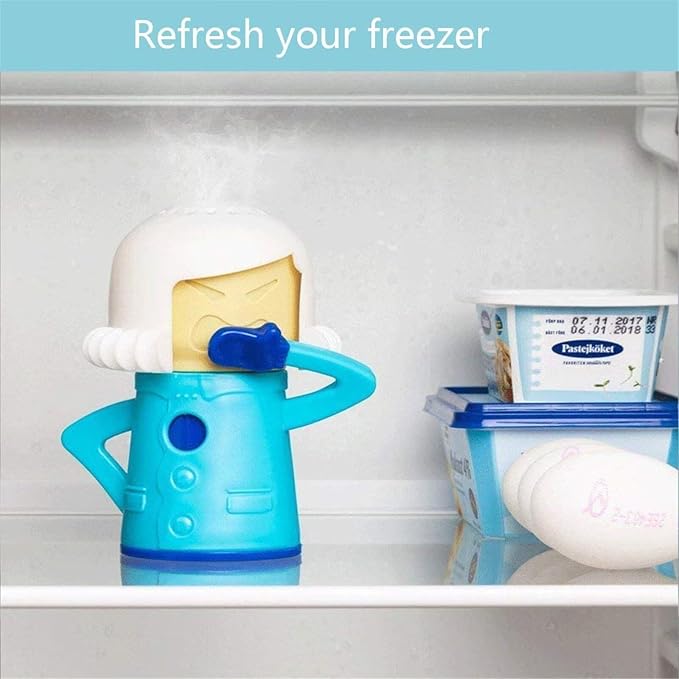Angry Mom Microwave Oven Steam Cleaner and Chilly Freezer Odor Absorber Deodorizer Equiment 2 Pcs Kitchen Gadget Tools Quickly Removes Stains and Odors (Purple & Teal)