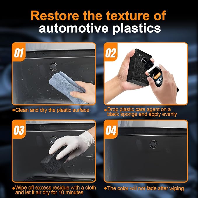 100ML Car Plastic Restorer Black Renew Protect Faded Trim Bumpers Dashboards