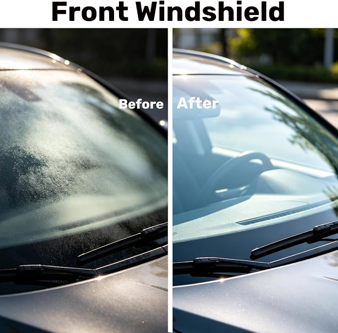 Glass Emulsion Cleaner,Car Oil Film Cleaner,Handle Oil Film Remover&Windshield Cleaner For Cars Window, Glass Emulsion, Crystal Clear View
