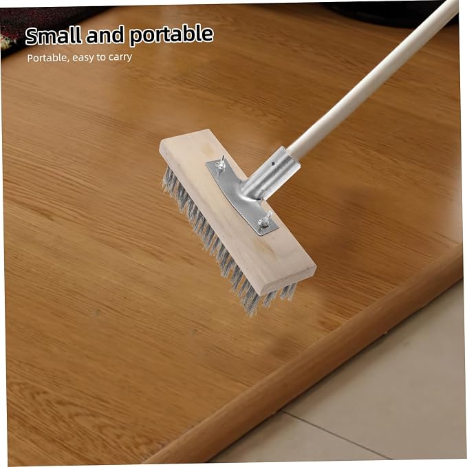 ABOOFAN Stainless Steel Wire Floor Brush Outdoor Scrub Brush for Moss Cleaning Heavy Duty Scrubber for Concrete Tile Garage