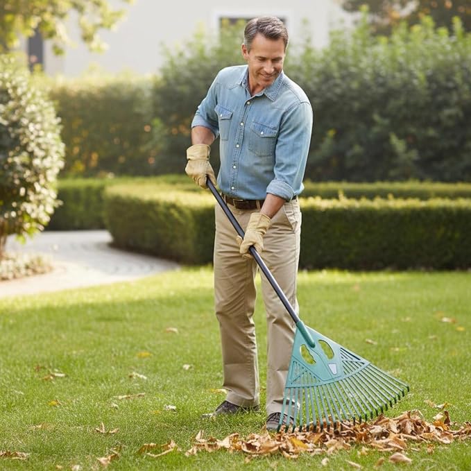 predolo 2-in-1 Leaf Rake and Grabber Lightweight Leaf Collector Tool Lawn Care Equipment for Homeowners , Rake Only