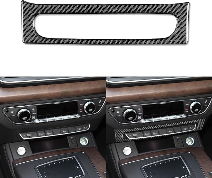 Real Carbon Fiber Trim for Audi 80A Q5 Accessories | for SQ5 2018-2025 Dash Central Control Button Panel Cover Sticker Interior Thick Overlay Decal