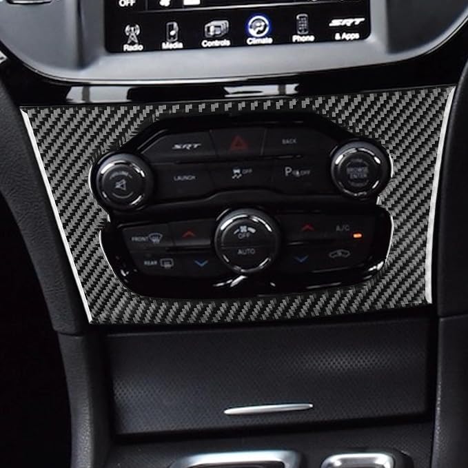 Real Carbon Fiber Trim for Chrysler 300 Accessories | for 2015-2023 300C 300S Limited/Touring Central Control Panel Sticker Interior Thick Overlay Decal