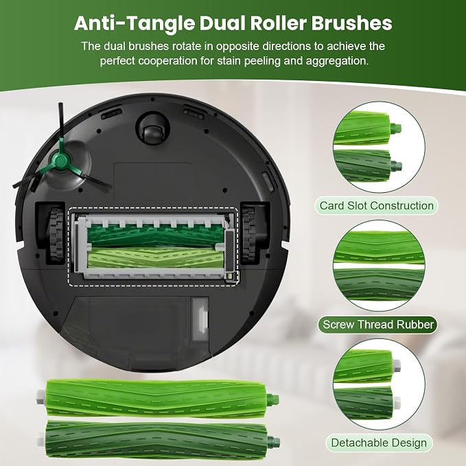 19 Pcs Accessories Kit Compatible with iRobot Roomba Max 705 / Plus 504 Vac | Include 2 Main Brushes, 6 Dust Bags, 4 Filters, 6 Side Brushes, 1 Cleaning Tool, Robot Vacuum Replacement Parts
