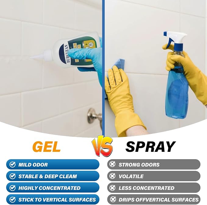 Home Stain Remover Gel Cleaner, Heavy Duty Black Surface Stain Cleaner for Washing Machine, Bathroom Grout, Shower, Bathtub, Tile, Fridge Rubber, Kitchen Sinks, 2 Packs