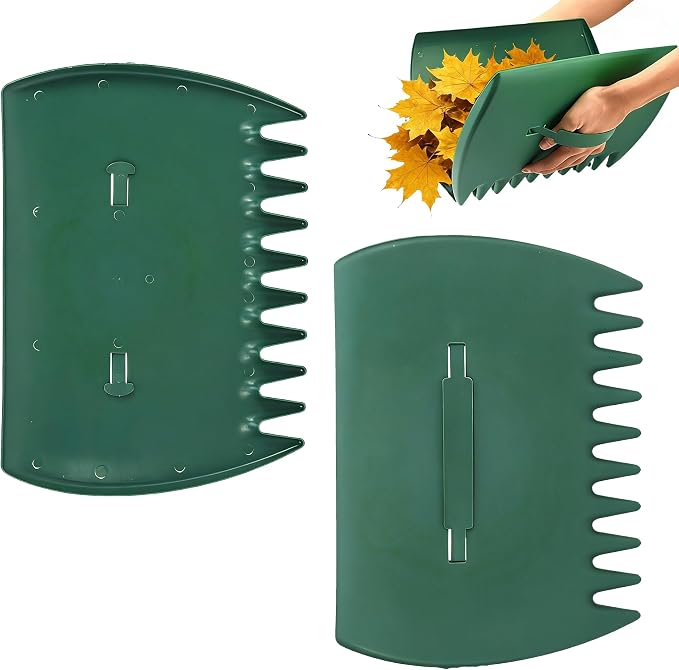 Leaves Grabber - 2 PCS Handheld Hazelnut Leaf Scoop for Fast Lawn Cleanup, Garden Leaf Scoops Hand Rakes for Fallen Leaves, Grass Clippings and Yard Trash