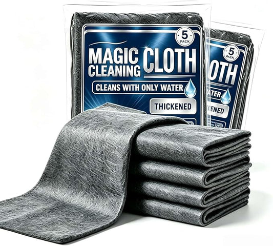 Genie Magic Cleaning Cloth, 10 Pack XXL Microfiber Cleaning Cloths | Lint Free Streak Free Reusable Cleaning Rags for Windows, Mirrors, Stainless Steel, Kitchen, Cars & Screens