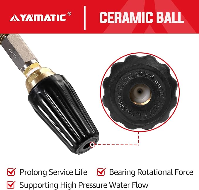 YAMATIC Turbo Nozzle Pressure Washer, 4000 PSI 4.0 GPM | 1/4" Quick Connect with Stainless Steel Filter, 360 Degree Rotating Tips, Replacement For MTM, Ryobi, Simpson, and More