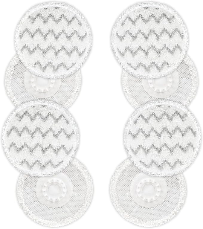 VIEWALL Steam Mop Pads Replacement for Shark S8000 S8001 S8002 S8200 S820 | S8201 S7001 S7201 S7000 S7005 S7020 S7001 S7020 7001 S7201 7003 Steam Scrub, Dirt Grip Soft Washable Scrub Pads 8 Pack