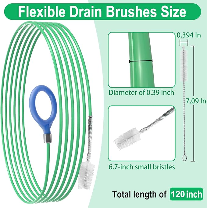 Auto Sunroof Drain Cleaning Tool, 120 Inch Flexible Tube Cleaning Brush | Drain Brush Extra Long Pipe Cleaners for Cars, Car Accessories, Car Sunroof Drain Hole Cleaner for Drains, Sewers, Windshield