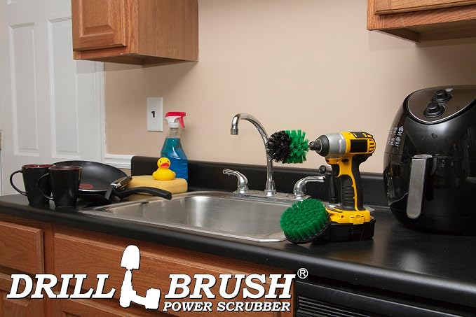 Kitchen Cleaning Supplies - Household Kitchen Cleaners - Cast Iron Skillet Scrubber - Pots and Pans Cleaning Brush - Stove Scrub Brush - Oven Rack Cleaning Tool - Sink Scrubbing Brush - Table Cleaner