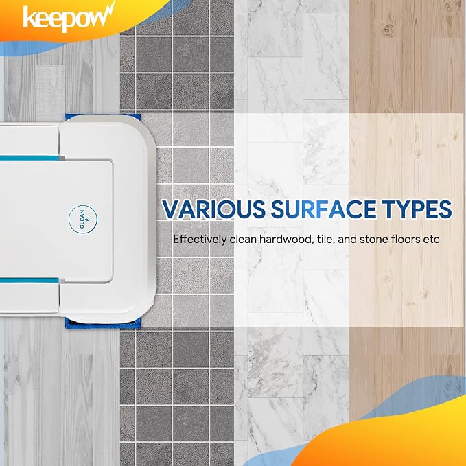 KEEPOW Braava Jet 240 Mop Pads Compatible with irobot Braava Jet 240 241 245 Robot Mop, 2 Wet Mop Pads + 2 Damp Mop Pads + 1 Dry Mop Pads | Reusable Mop Pads Compatible with iRobot Braava Jet 240/241/245 Robot Mop, 2 Wet + 2 Damp + 1 Dry Pads for All F...
