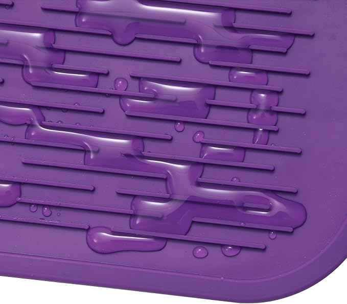 MicoYang Silicone Dish Drying Mat for Multiple Usage,Easy clean,Eco-friendly,Heat-resistant Silicone Mat for Kitchen Counter or Sink,Refrigerator or Drawer Liner Purple 5XL 36inches x 18inches