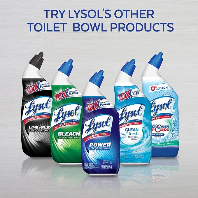 Lysol Toilet Bowl Cleaner Gel, For Cleaning and Disinfecting, Bleach Free, Ocean Fresh Scent, 24oz (Pack of 4)