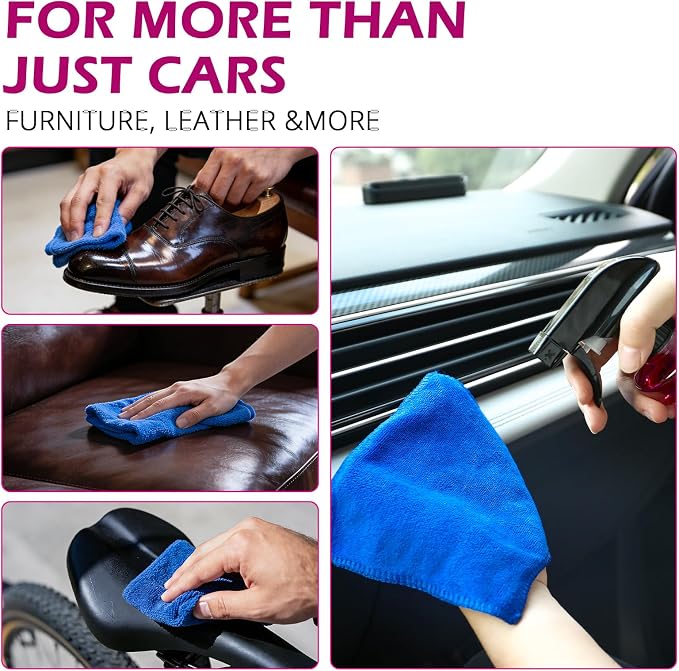 Car Interior Cleaner –Polishing Cleaner-Multi-Surface Auto Detailing for Leather, Glass, Dashboards & More – Dual-Mode Foam & Mist Spray (17oz) with Cleaning Towel
