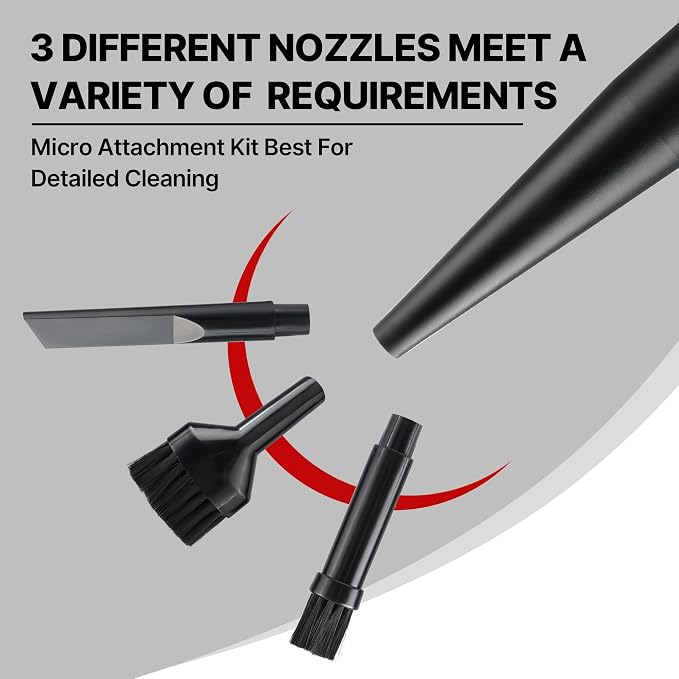 Shop-Vac Micro Cleaning Nozzle Kit, 1-1/4" Vacuum Attachments, 6 Pieces | Detailed-Cleaning Attachments for Compact Wet Dry Shop Vacuum, Storage Bag Included