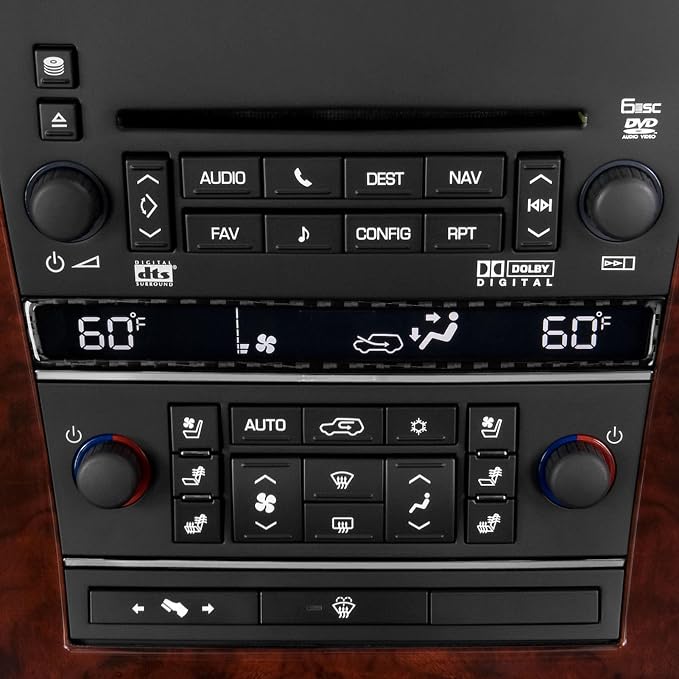 Fit for Cadillac Escalade ESV 2007-2014 / EXT Hybrid 2009-2013 Decals | Real Carbon Fiber | Accessories | Trim Accent Central Display Cover | Anti-scratch