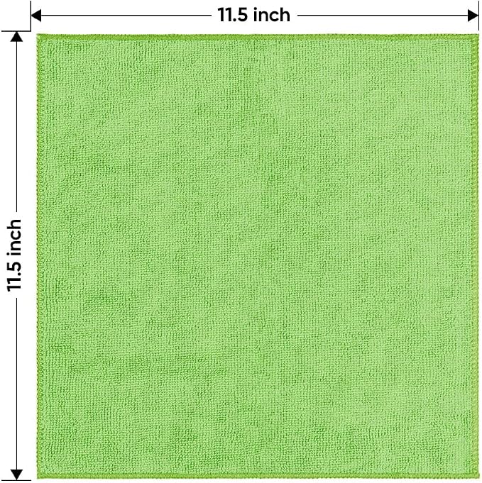 HOMEXCEL Green Microfiber Cleaning Cloth 20 Pack 11.5 x 11.5 Inch Microfiber Towels for Cars Ultra Absorbent Cleaning Rags Lint Free Cleaning Towels for Household Kitchen, Window Car