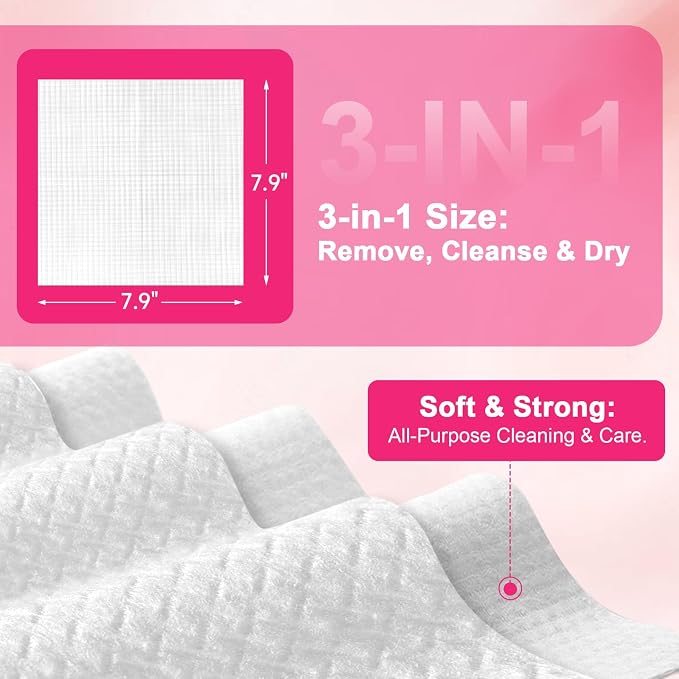 FACEMADE 480 Count (4 Packs) Face Towels Disposable | Mega Value Pack | Lint-free and Odor-free | Perfect for Remove, Cleanse and Dry