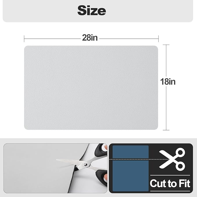 Ecotrim - Dish Drying Mat for Kitchen Counter | Coffee Bar Mat for Countertops | Heat Resistant Drainer Mat with Non-slip Rubber Backed | Hide Stain Kitchen Absorbent Draining Mat | Light Grey 18"x28"