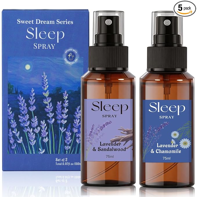 SCENTORINI Sleep Spray, 5.07 oz Pillow Spray with Lavender Essential Oil | Lavender & Sandalwood, Chamomile Scent for Sleep Relaxing, Pillow Mist for Bedding, Sheets Liners, Room Spray Air Freshener