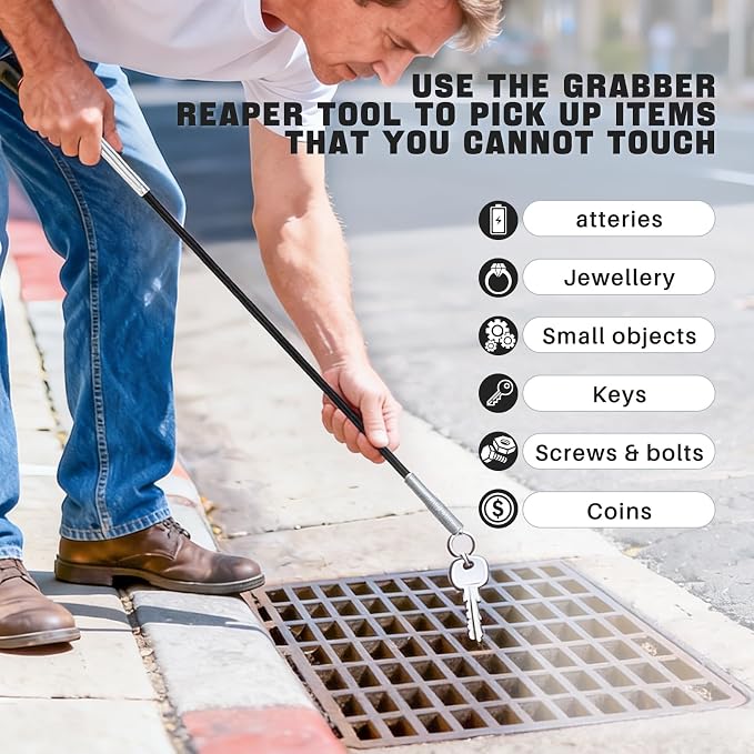 Flexible Grabber Claw, 4 Claws Drain Snake with Tweezers, Drain Clog Remover Bendable Hose Grabber Reacher Tool for Toilet Sewer Shower Kitchen Bathroom Tub Clogged (61 inch)