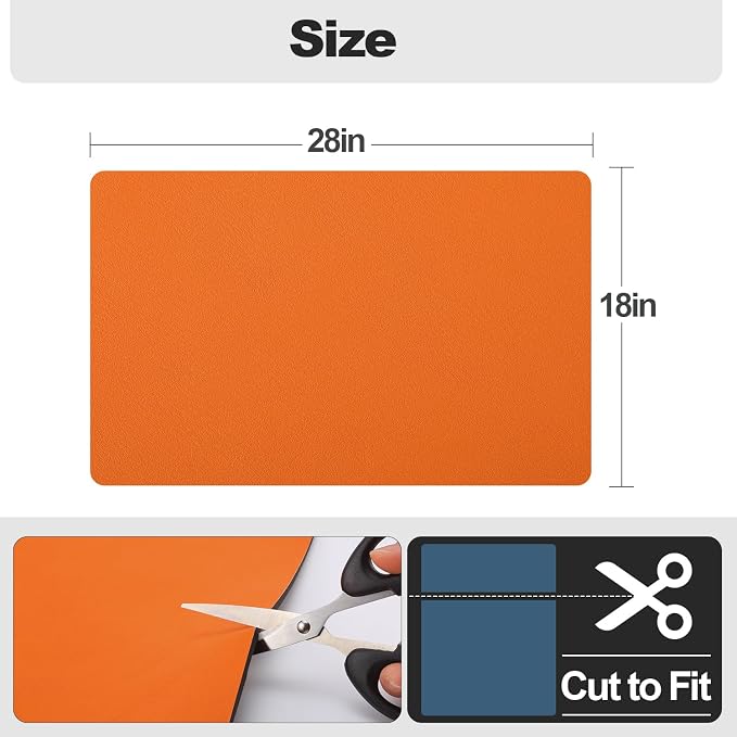 Ecotrim - Dish Drying Mat for Kitchen Counter | Coffee Bar Mat for Countertops | Heat Resistant Drainer Mat with Non-slip Rubber Backed | Hide Stain Kitchen Absorbent Draining Mat | Orange 18"x28"