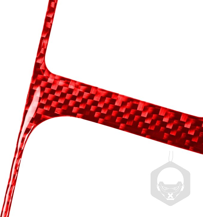 Rear Vent Inner Frame Fit for Dodge Charger/Chrysler 300 2011-2023 | Real Carbon Fiber | Accessories | Rear Vent Inner Frame Trim Sticker | Thick Overlay | Self-adhesive | Red