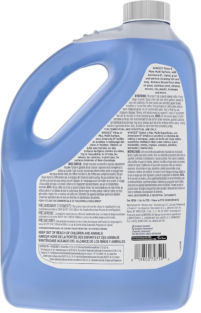 Windex Unscented Glass 1 gallon